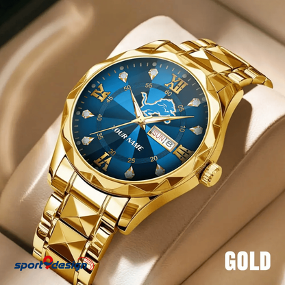 Detroit Lions - American Football Men Luxury Hand Watch All Team Custom Any Name Gift For Fan - Limited Edition