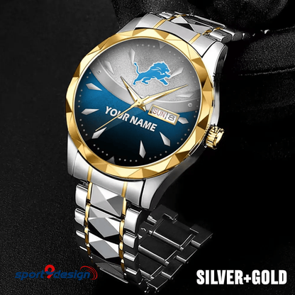 Detroit Lions - American Football Men Luxury Hand Watch Custom Any Name Gifts For Fan-Limitted Edition