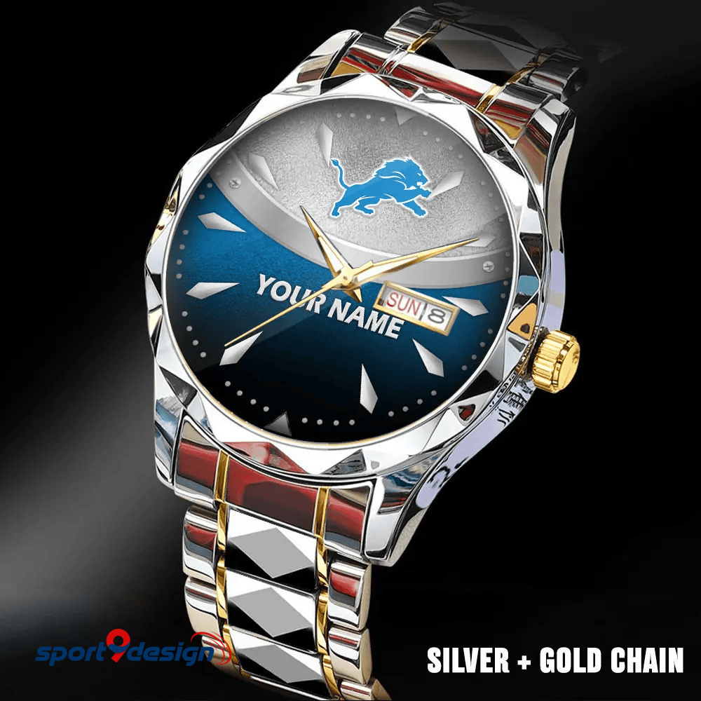 Detroit Lions - American Football Men Luxury Hand Watch Custom Any Name Gifts For Fan-Limitted Edition