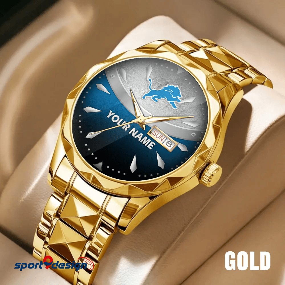Detroit Lions - American Football Men Luxury Hand Watch Custom Any Name Gifts For Fan-Limitted Edition