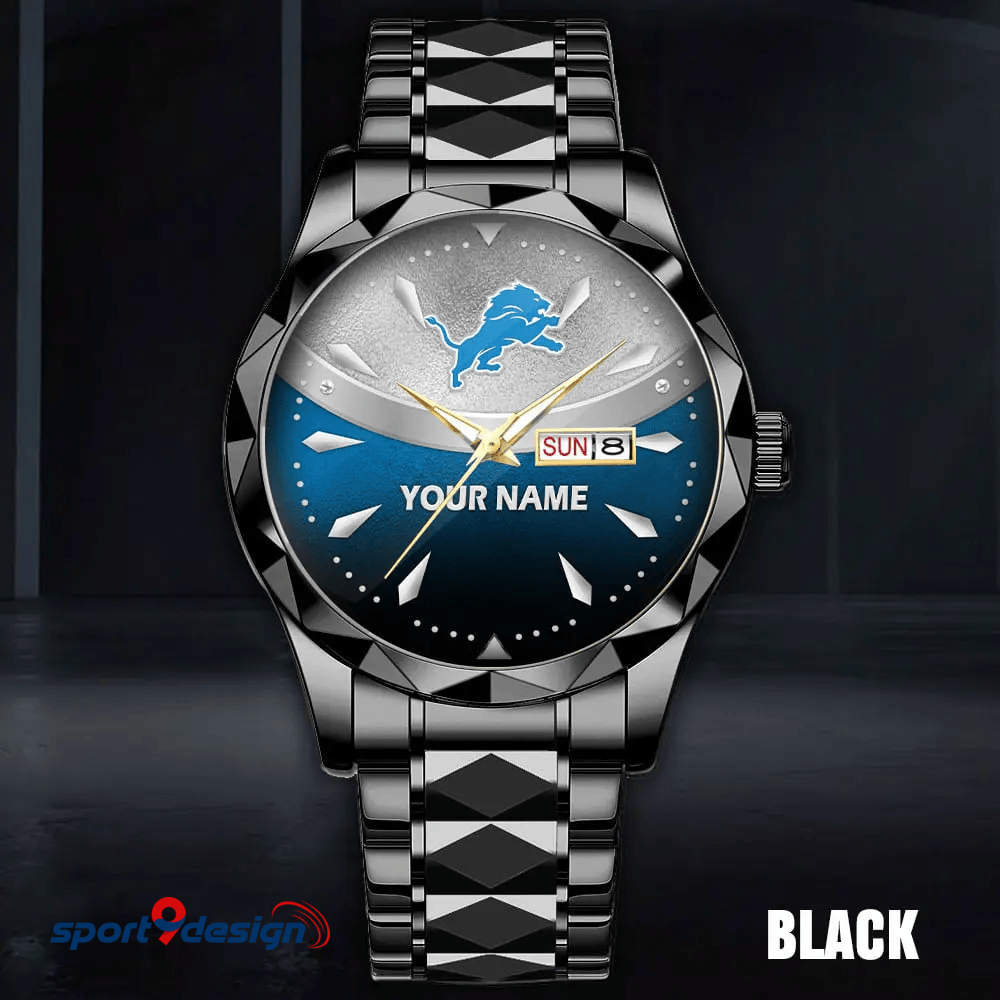 Detroit Lions - American Football Men Luxury Hand Watch Custom Any Name Gifts For Fan-Limitted Edition