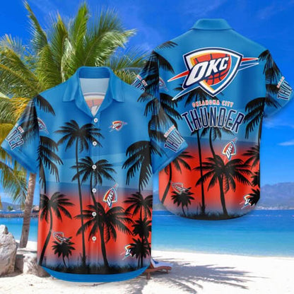 Oklahoma City Thunder Hawaiian Shirt Coconut Tree