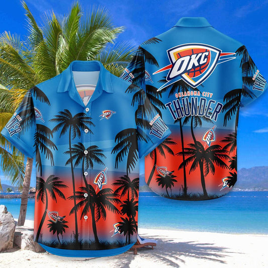 Oklahoma City Thunder Hawaiian Shirt Coconut Tree