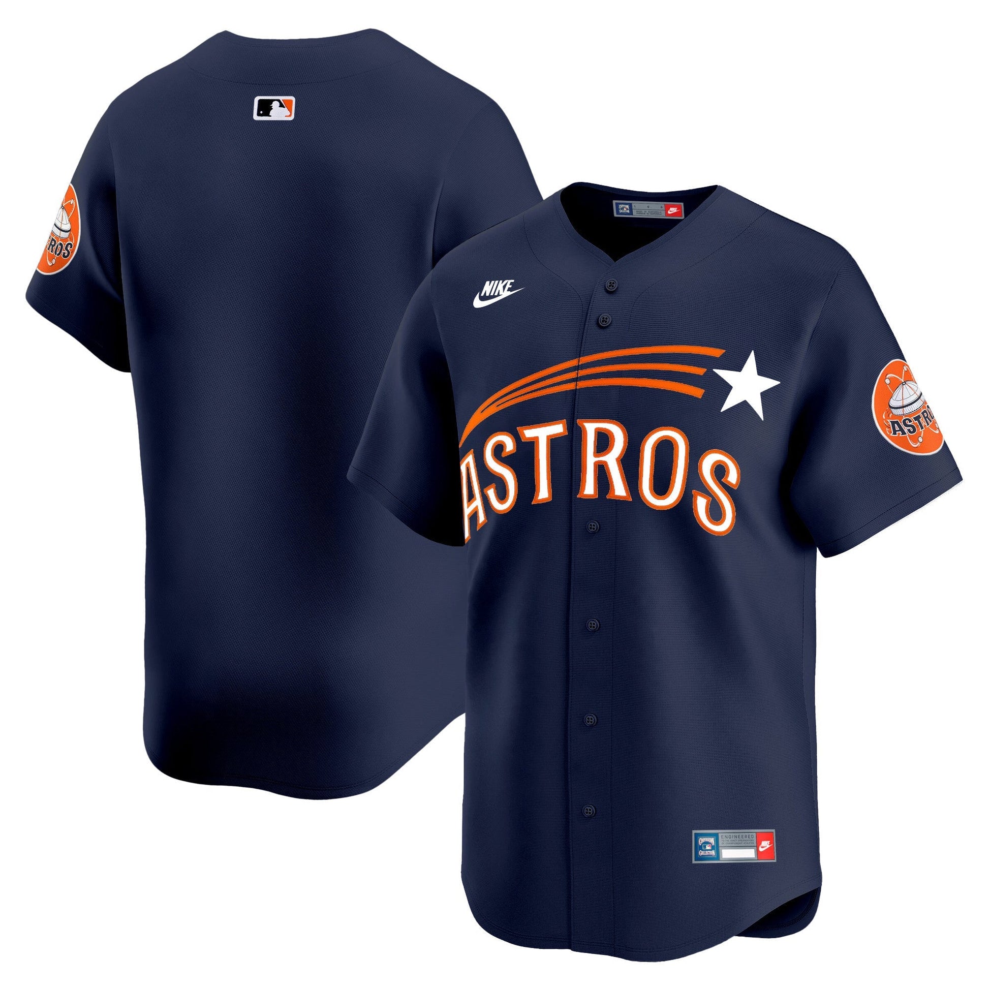 Men's Houston Astros Throwback Cooperstown Vapor Premier Limited Jersey - All Stitched