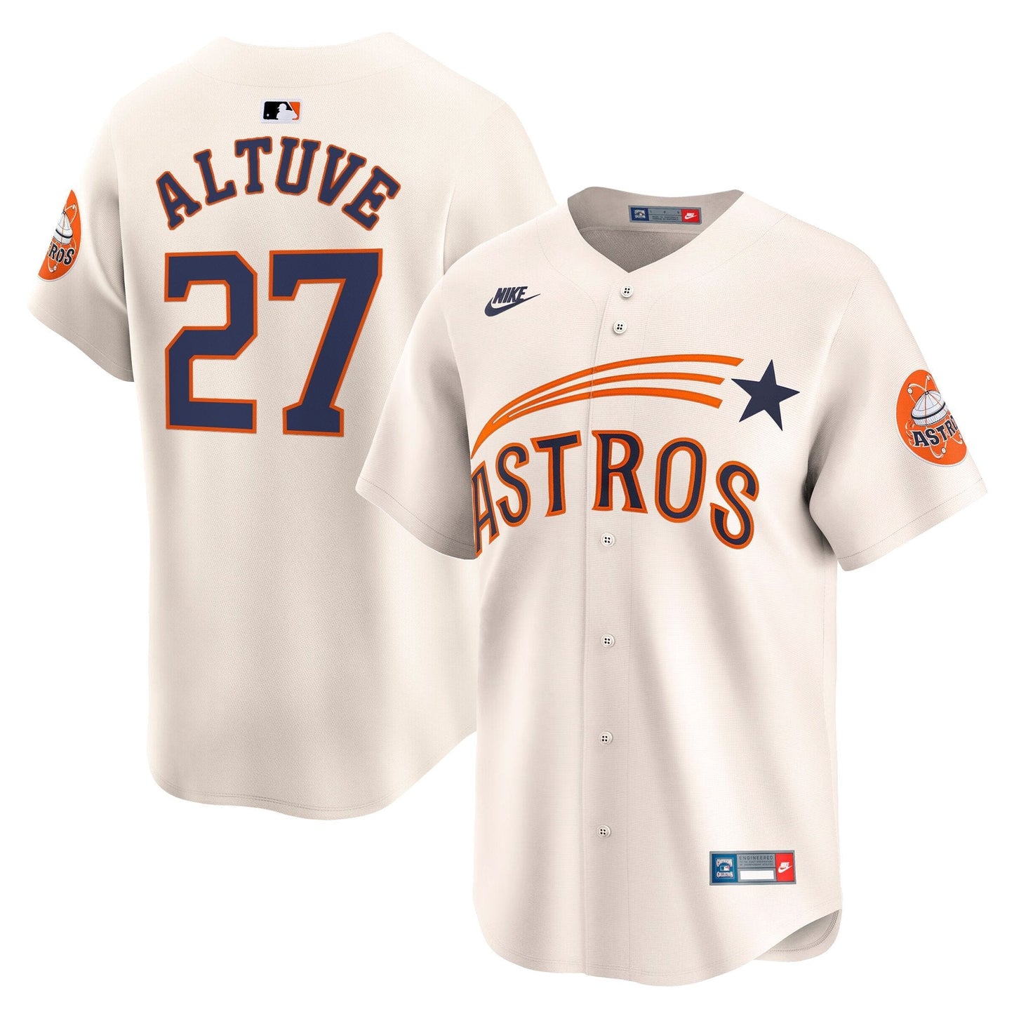 Men's Houston Astros Throwback Cooperstown Vapor Premier Limited Jersey - All Stitched