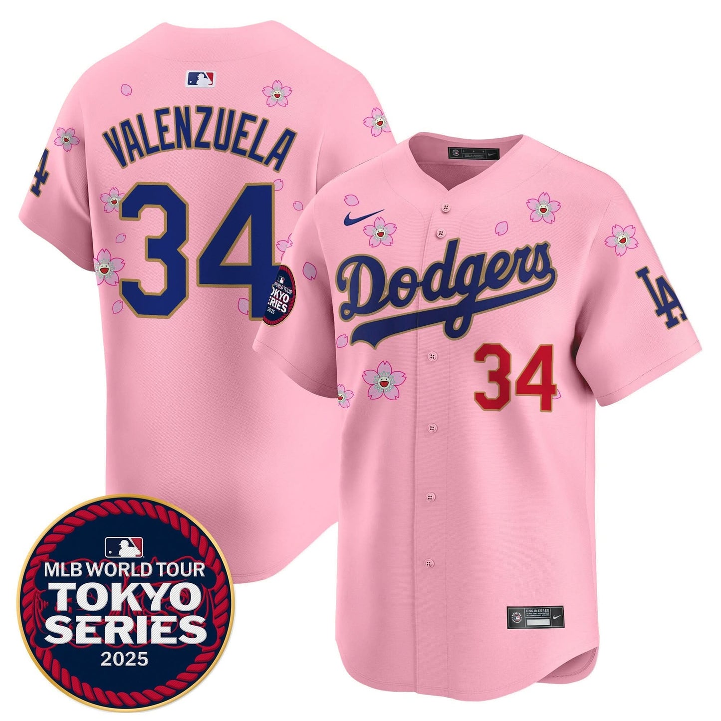 Men's Dodgers Tokyo Series 2025 Gold Trim Vapor Premier Limited Jersey - Stitched