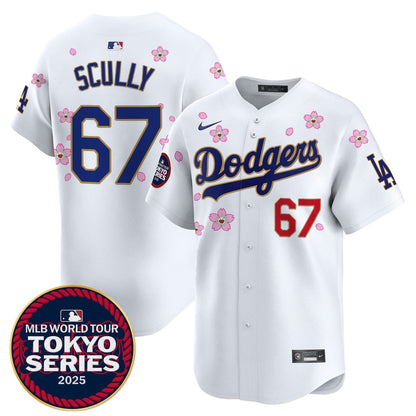Men's Dodgers Tokyo Series 2025 Gold Trim Vapor Premier Limited Jersey - Stitched