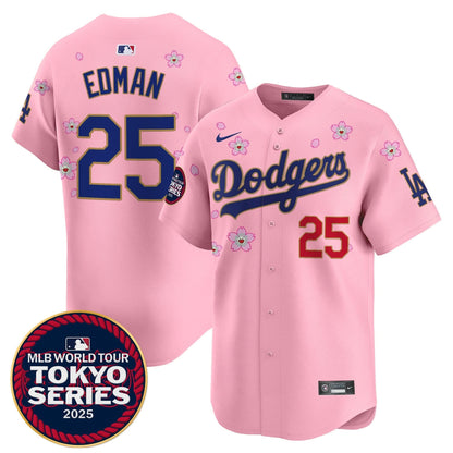 Men's Dodgers Tokyo Series 2025 Gold Trim Vapor Premier Limited Jersey - Stitched
