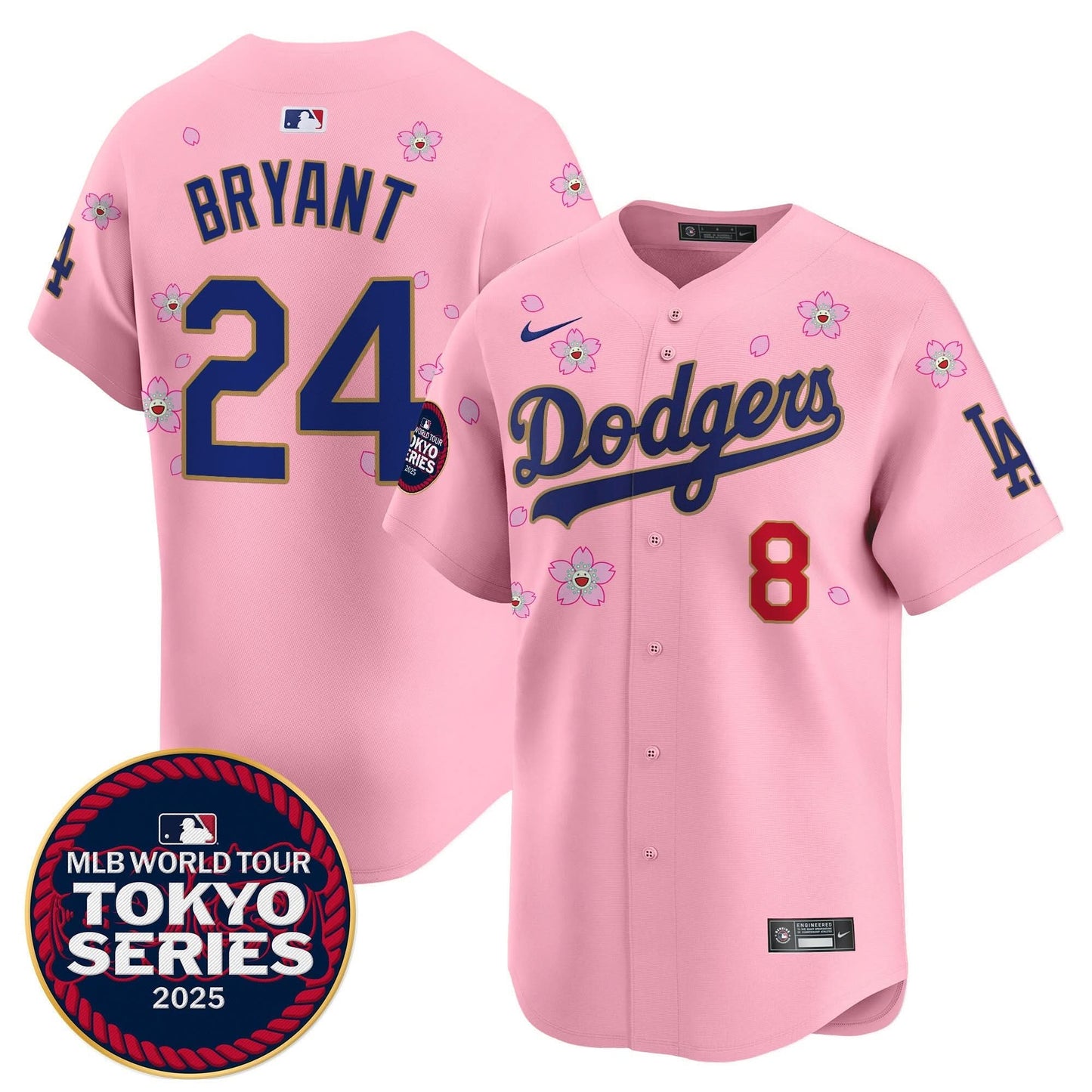 Men's Dodgers Tokyo Series 2025 Gold Trim Vapor Premier Limited Jersey - Stitched