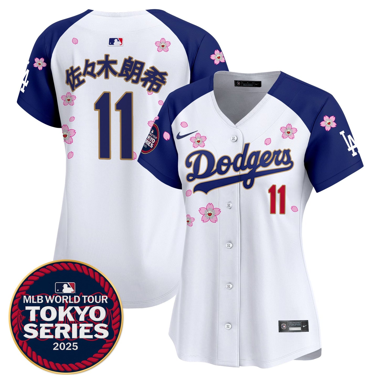 Women's Dodgers Tokyo Series 2025 Gold Trim Vapor Premier Limited Jersey - Stitched