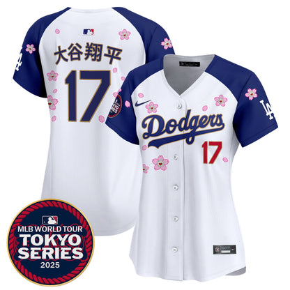 Women's Dodgers Tokyo Series 2025 Gold Trim Vapor Premier Limited Jersey - Stitched