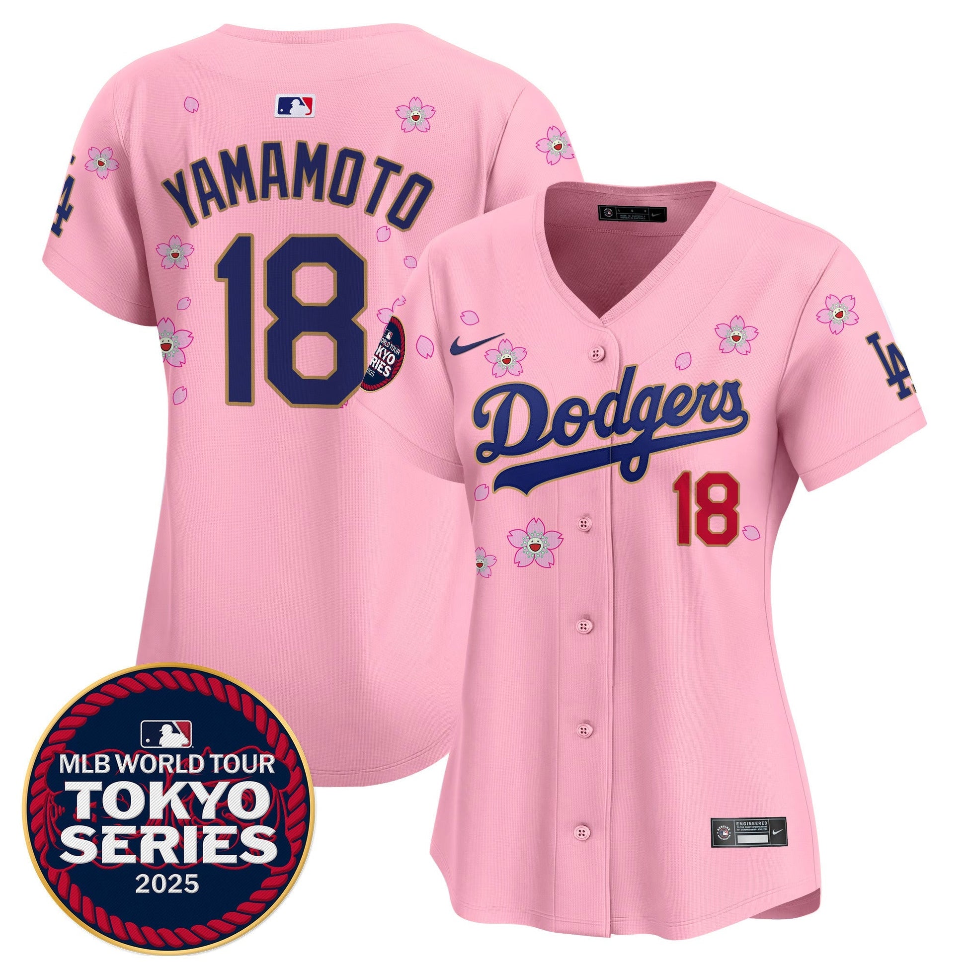 Women's Dodgers Tokyo Series 2025 Gold Trim Vapor Premier Limited Jersey - Stitched