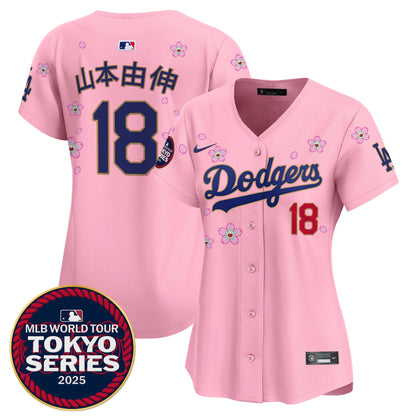Women's Dodgers Tokyo Series 2025 Gold Trim Vapor Premier Limited Jersey - Stitched