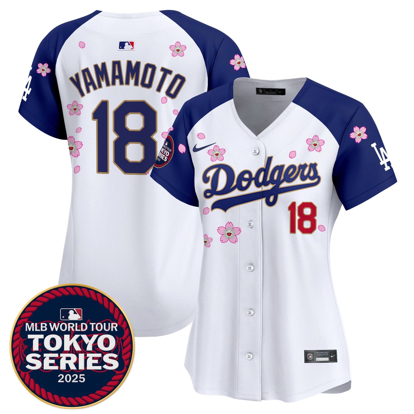 Women's Dodgers Tokyo Series 2025 Gold Trim Vapor Premier Limited Jersey - Stitched