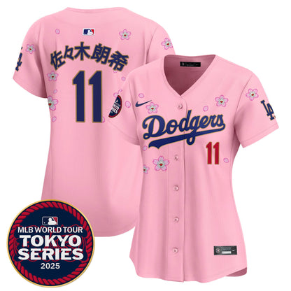 Women's Dodgers Tokyo Series 2025 Gold Trim Vapor Premier Limited Jersey - Stitched