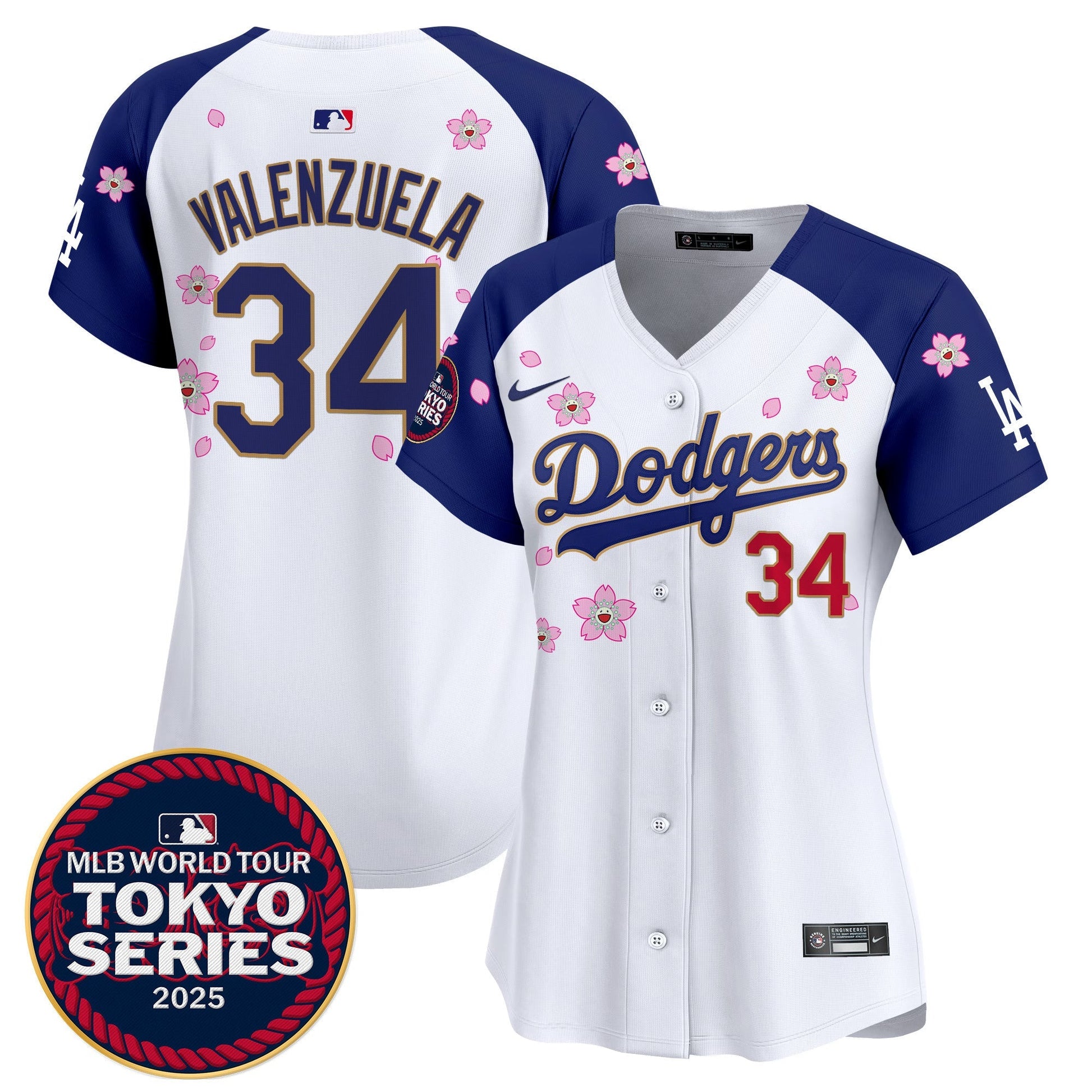 Women's Dodgers Tokyo Series 2025 Gold Trim Vapor Premier Limited Jersey - Stitched