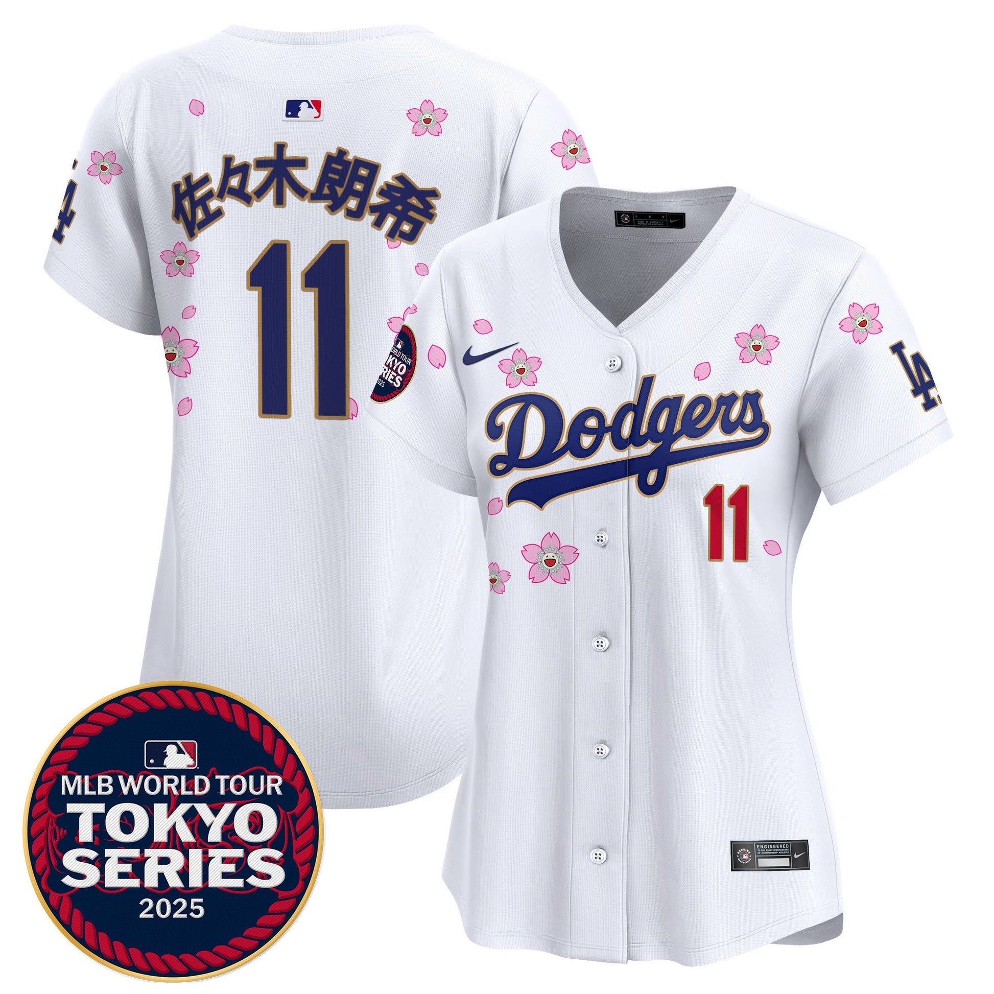 Women's Dodgers Tokyo Series 2025 Gold Trim Vapor Premier Limited Jersey - Stitched