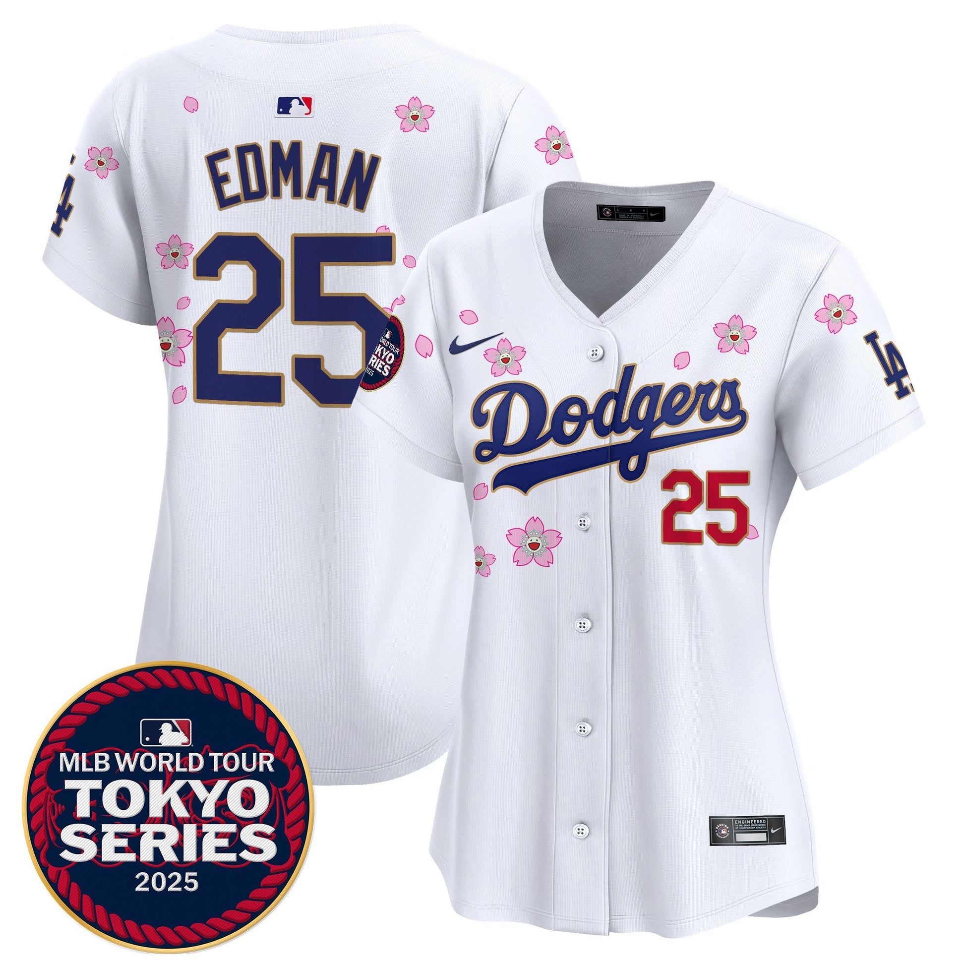 Women's Dodgers Tokyo Series 2025 Gold Trim Vapor Premier Limited Jersey - Stitched