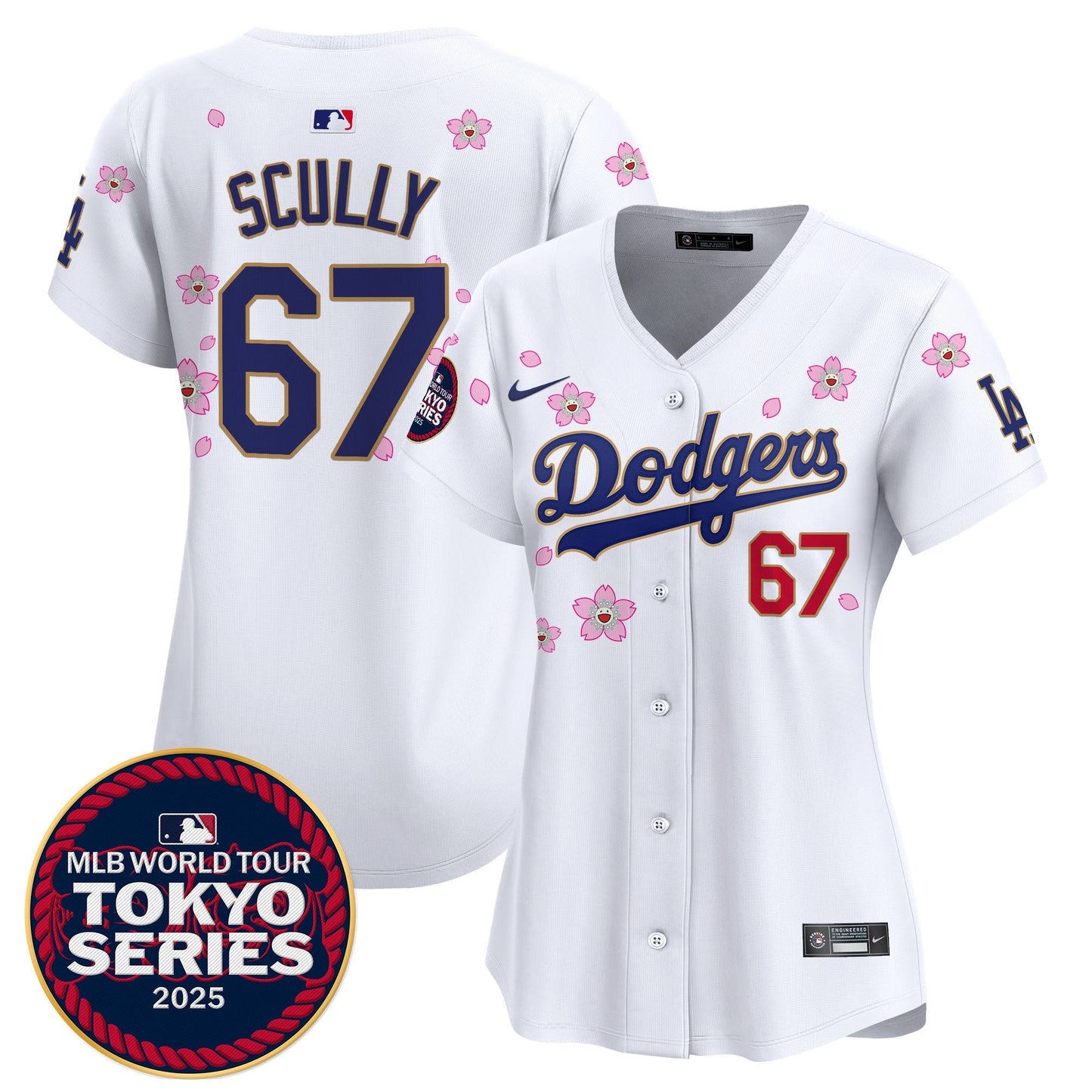 Women's Dodgers Tokyo Series 2025 Gold Trim Vapor Premier Limited Jersey V2 - Stitched