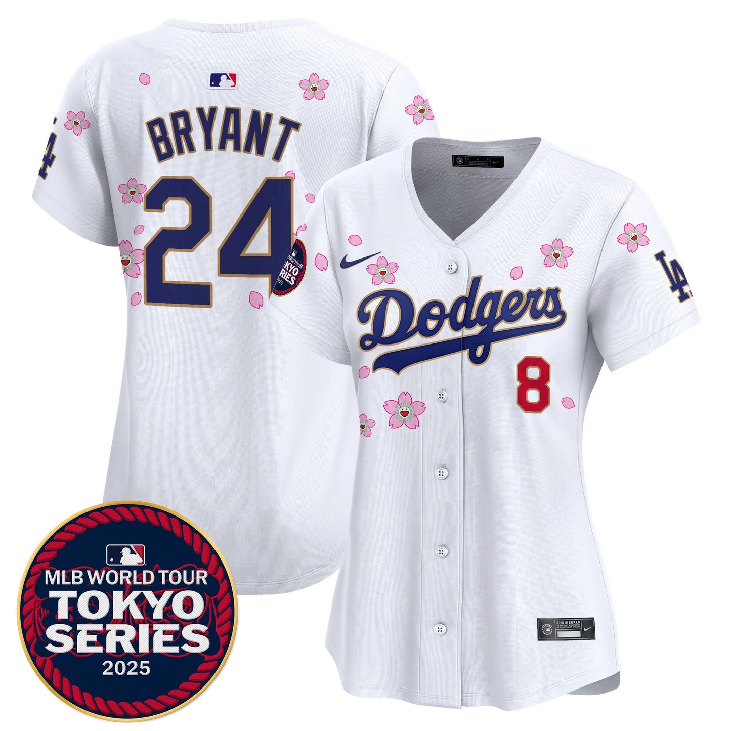 Women's Dodgers Tokyo Series 2025 Gold Trim Vapor Premier Limited Jersey V2 - Stitched