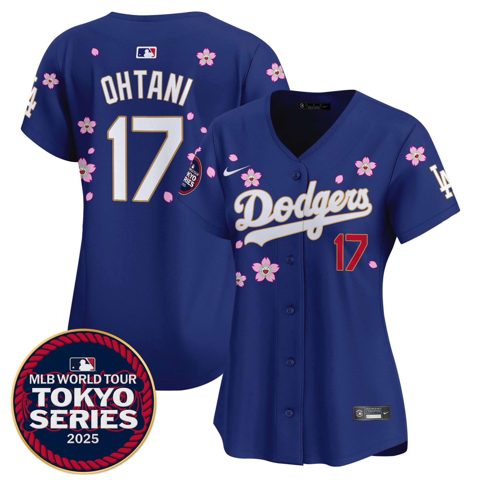 Women's Dodgers Tokyo Series 2025 Gold Trim Vapor Premier Limited Jersey - Stitched