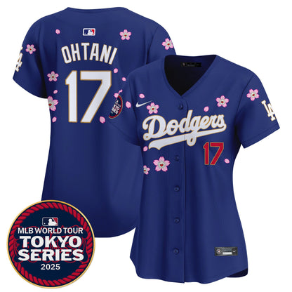 Women's Dodgers Tokyo Series 2025 Gold Trim Vapor Premier Limited Jersey - Stitched