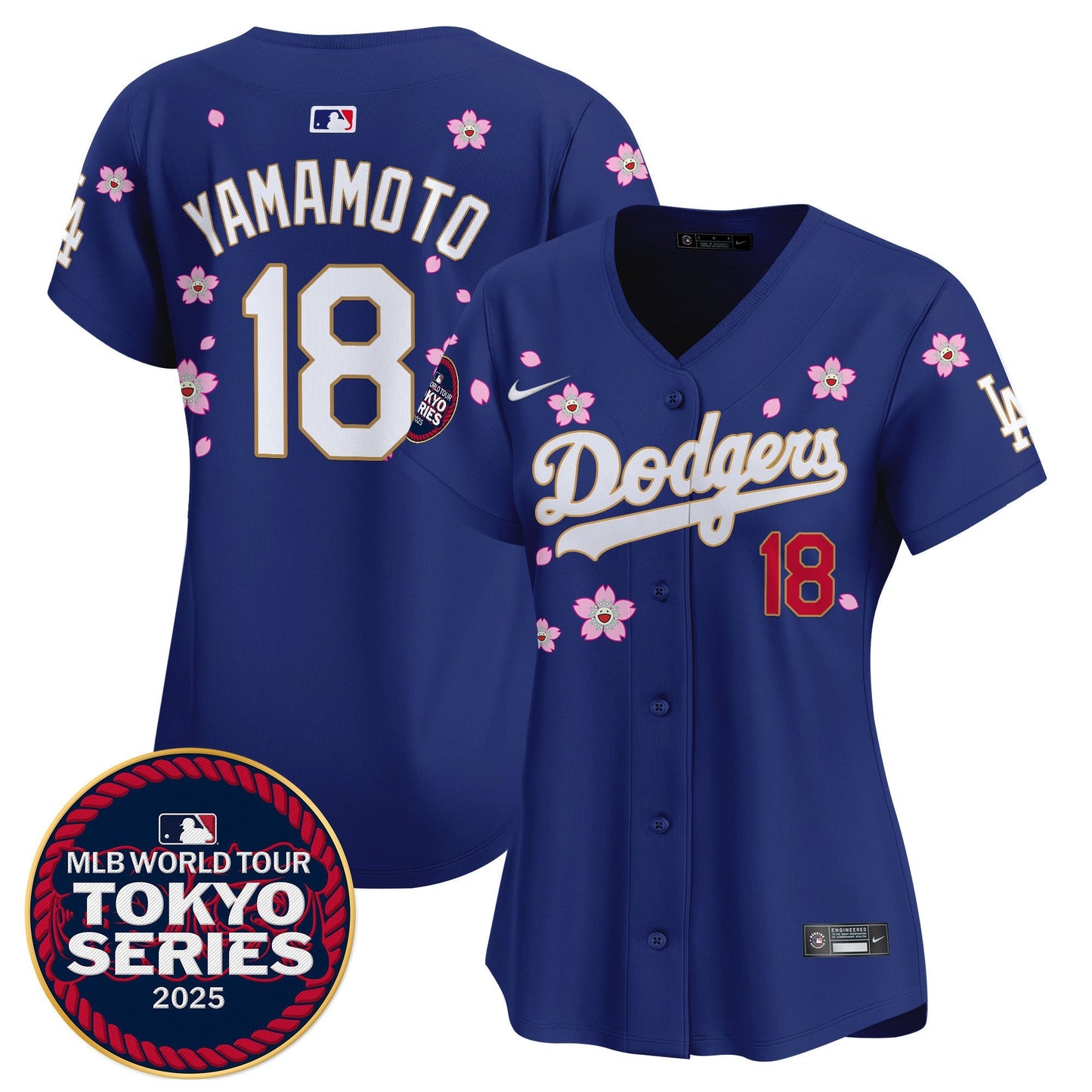 Women's Dodgers Tokyo Series 2025 Gold Trim Vapor Premier Limited Jersey - Stitched