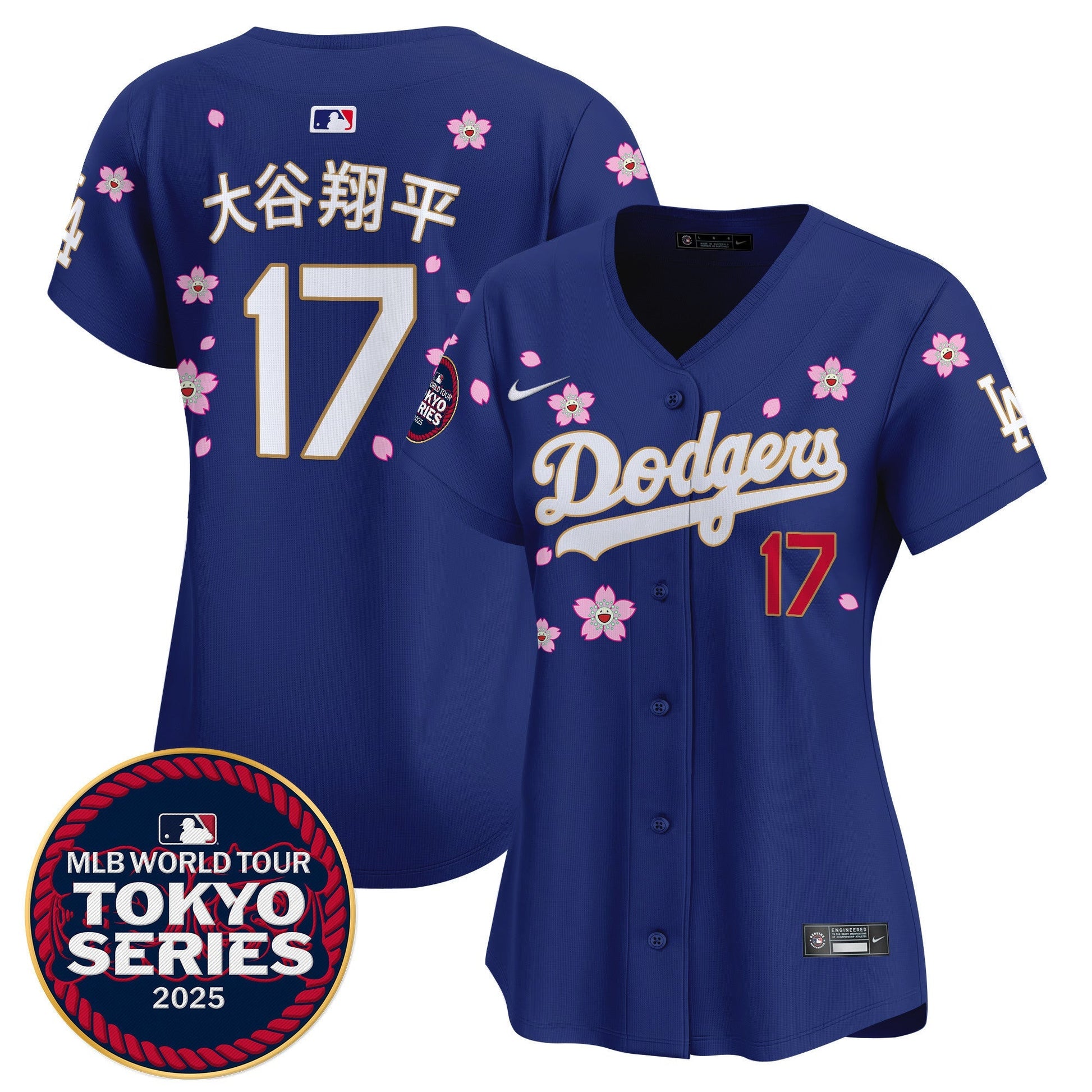 Women's Dodgers Tokyo Series 2025 Gold Trim Vapor Premier Limited Jersey V2 - Stitched