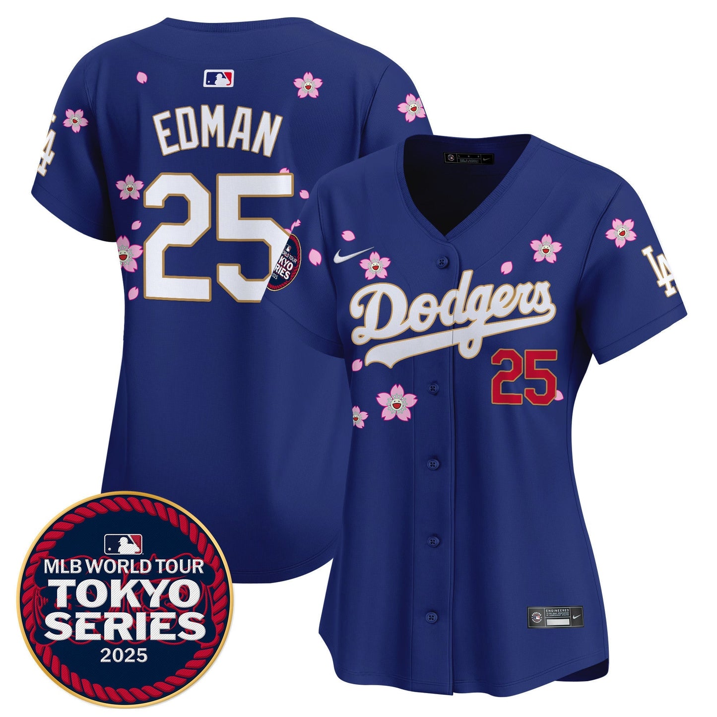 Women's Dodgers Tokyo Series 2025 Gold Trim Vapor Premier Limited Jersey V2 - Stitched