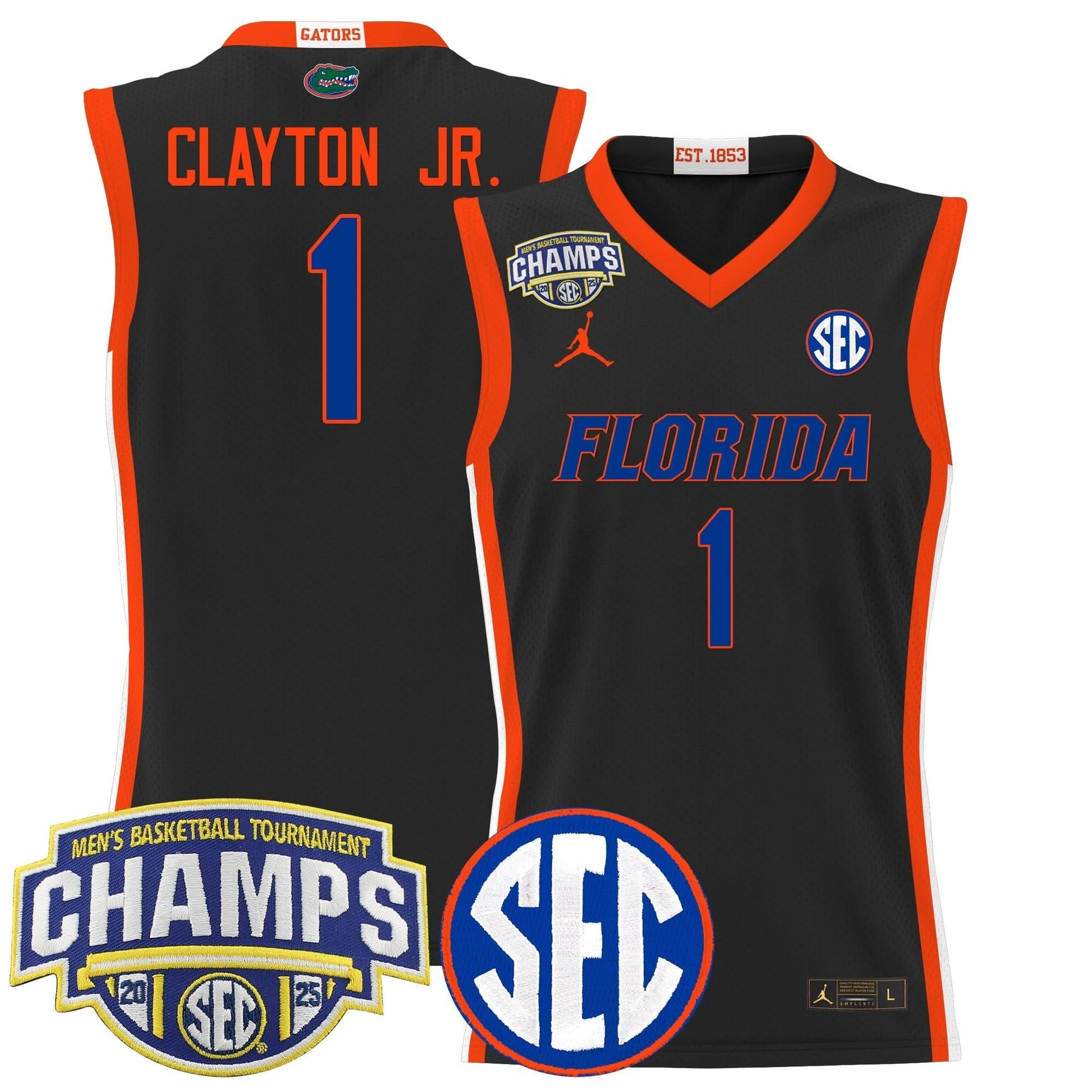 Men's Florida Gators 2025 SEC Conference Tournament Champions Basketball Jersey - All Stitched