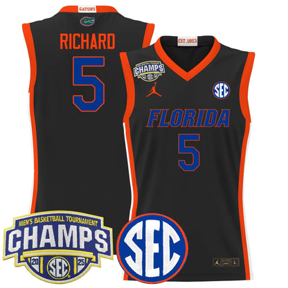 Men's Florida Gators 2025 SEC Conference Tournament Champions Basketball Jersey - All Stitched