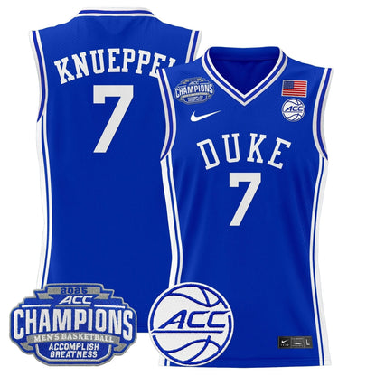 Men's Duke Blue Devils 2025 ACC Conference Tournament Champions Basketball Jersey - All Stitched