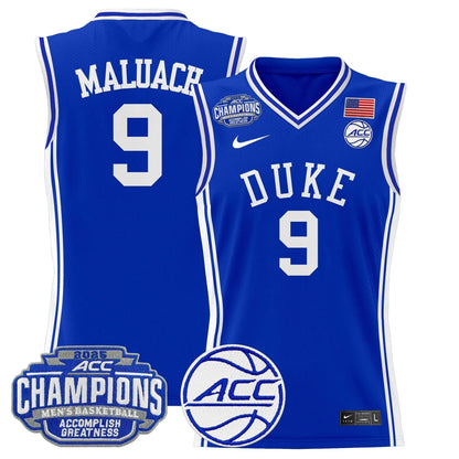Men's Duke Blue Devils 2025 ACC Conference Tournament Champions Basketball Jersey - All Stitched