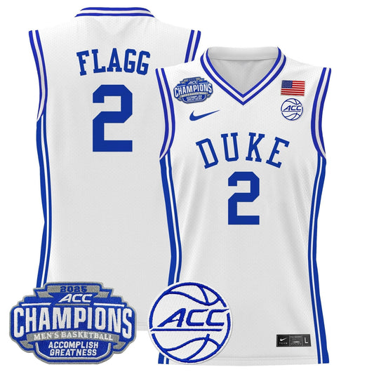 Men's Duke Blue Devils 2025 ACC Conference Tournament Champions Basketball Jersey - All Stitched