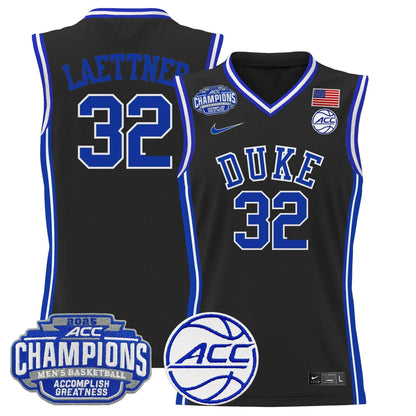 Men's Duke Blue Devils 2025 ACC Conference Tournament Champions Basketball Jersey - All Stitched