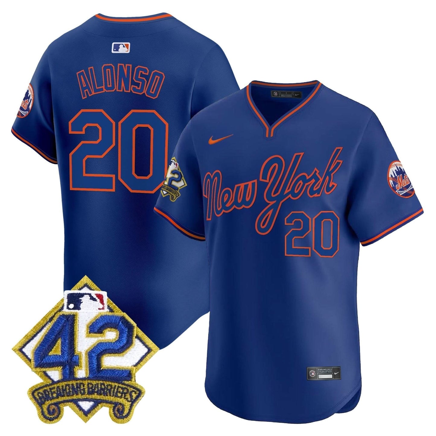 Men's New York Mets 2025 Jackie Robinson Patch Road Alternate Jersey – All Stitched