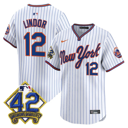 Men's New York Mets 2025 Jackie Robinson Patch Road Alternate Jersey – All Stitched