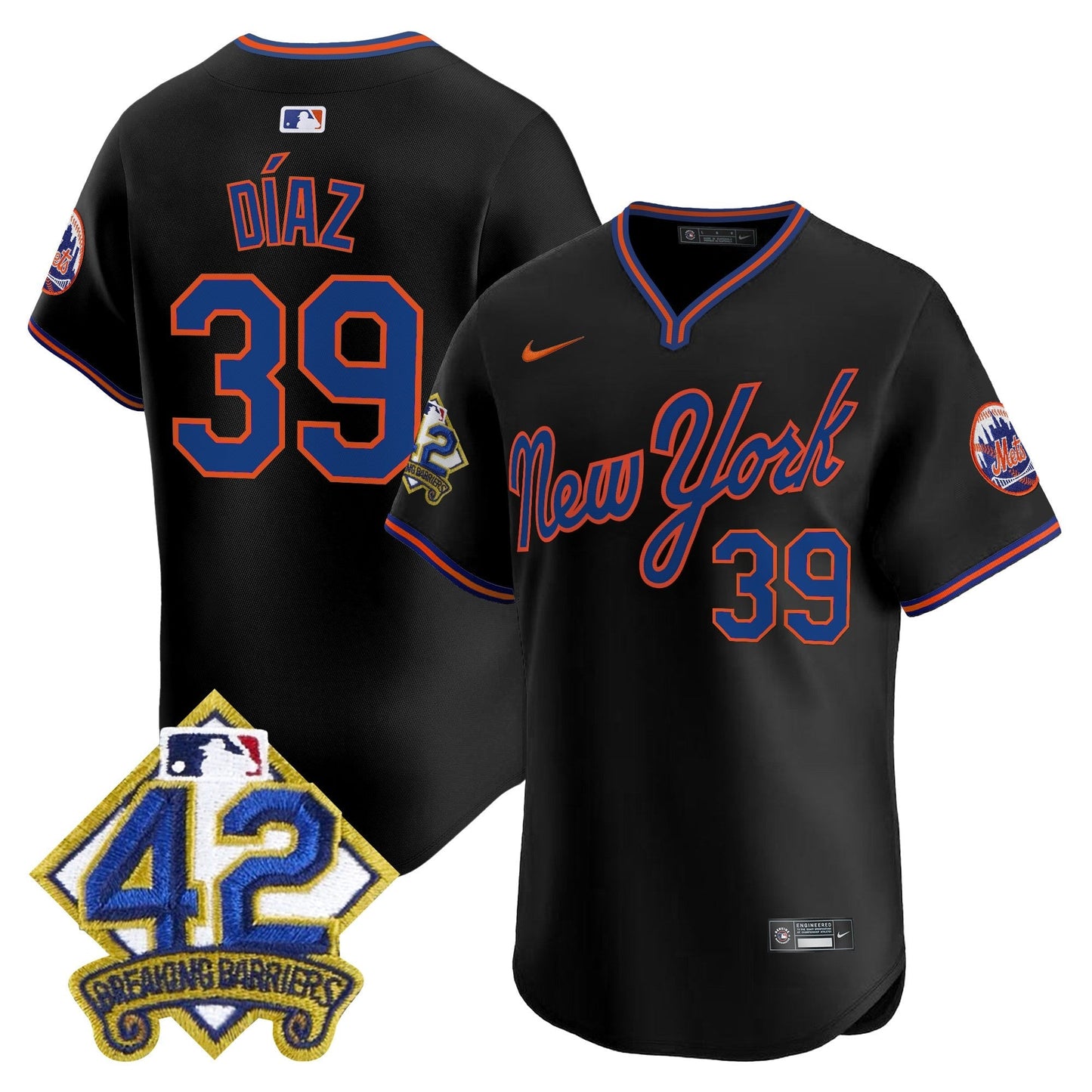 Men's New York Mets 2025 Jackie Robinson Patch Road Alternate Jersey – All Stitched