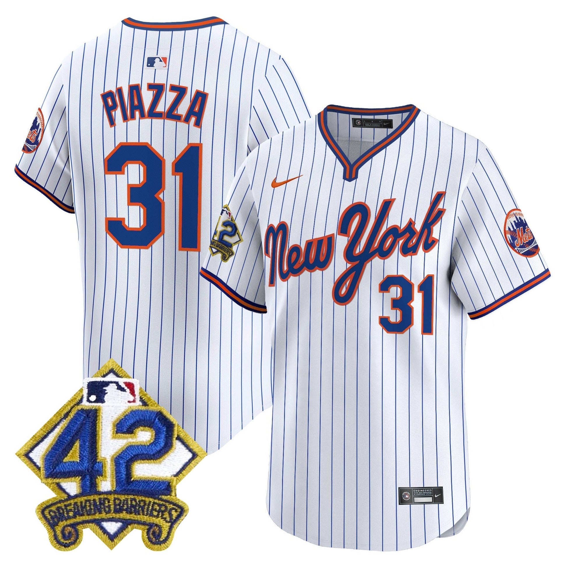 Men's New York Mets 2025 Jackie Robinson Patch Road Alternate Jersey – All Stitched