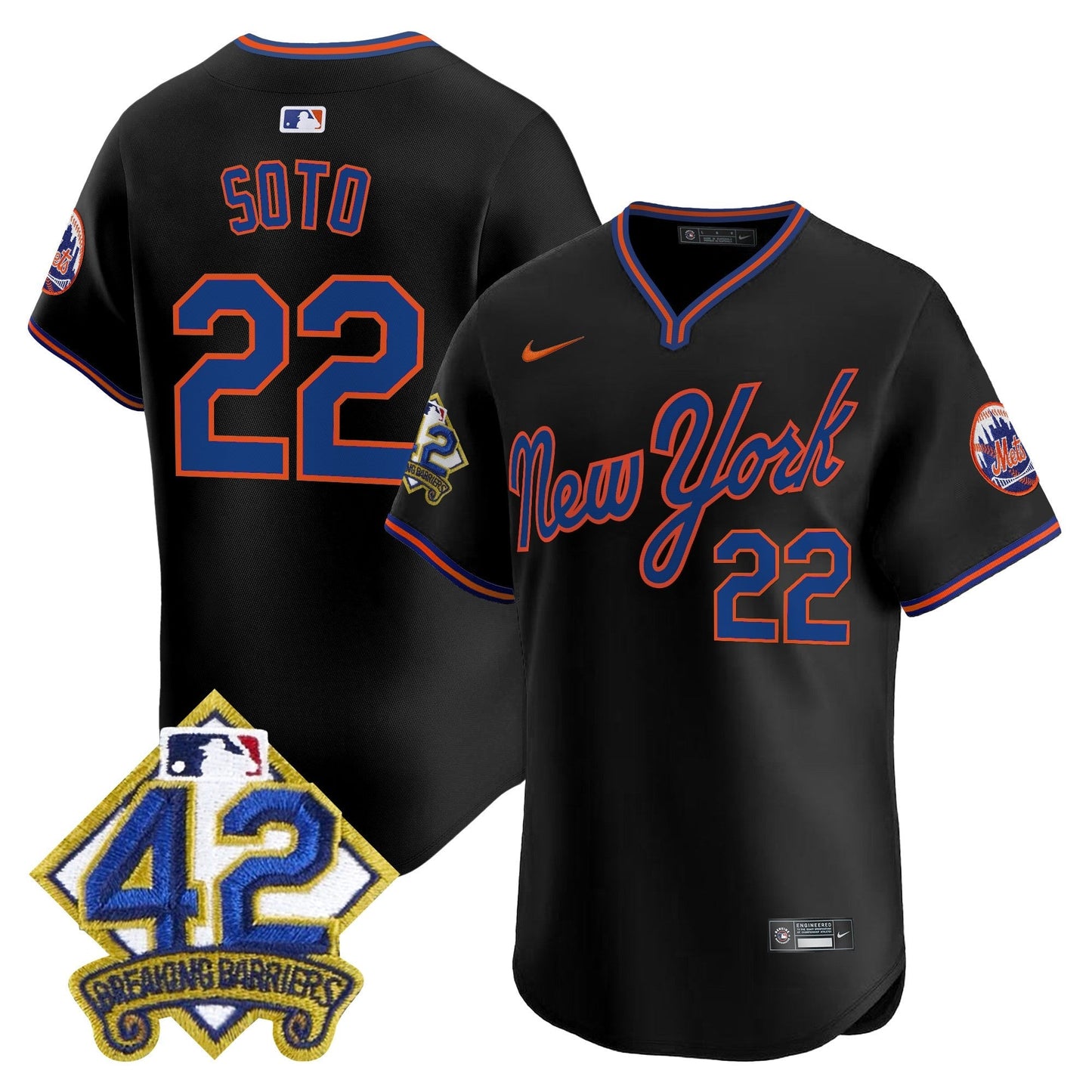 Men's New York Mets 2025 Jackie Robinson Patch Road Alternate Jersey – All Stitched