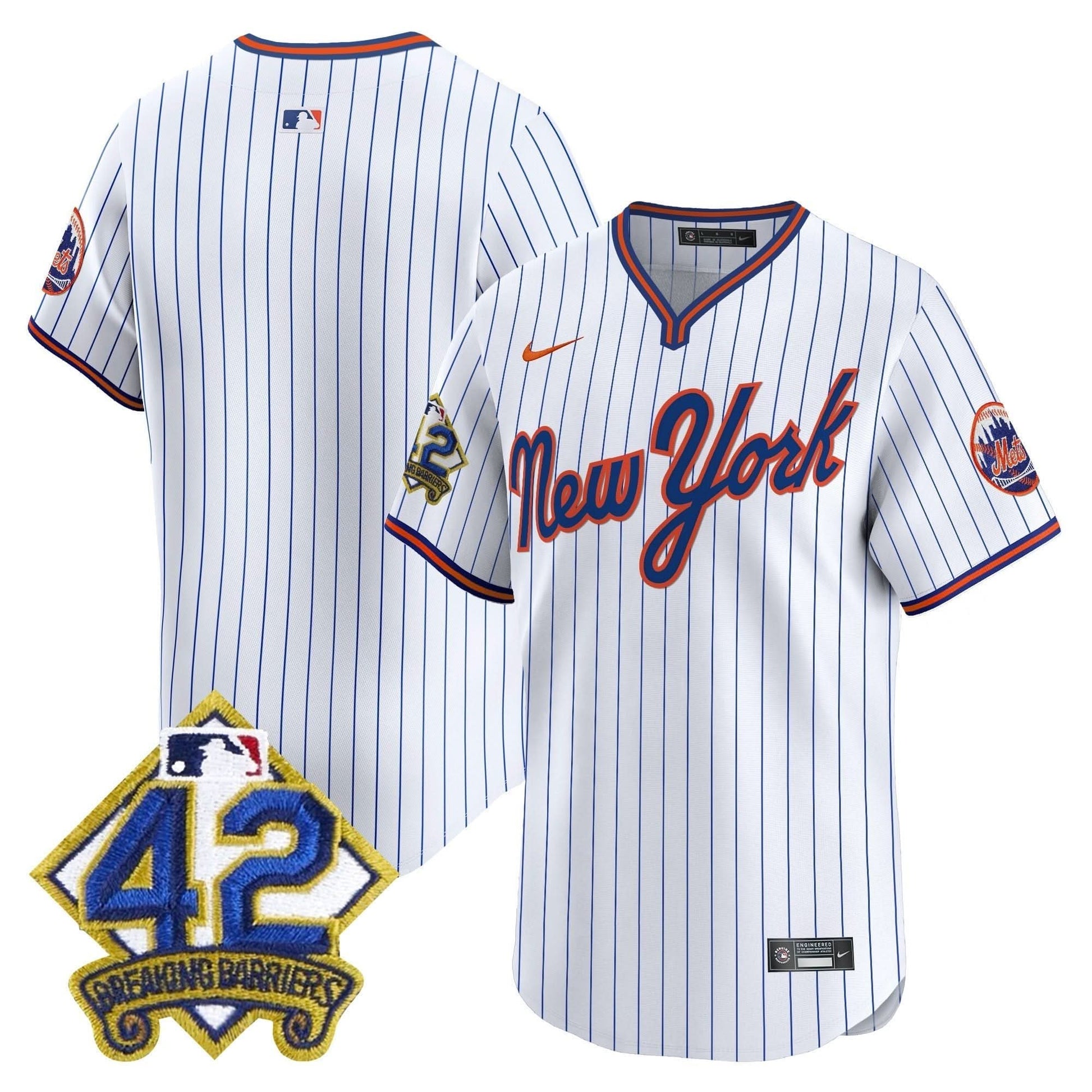 Men's New York Mets 2025 Jackie Robinson Patch Road Alternate Jersey – All Stitched