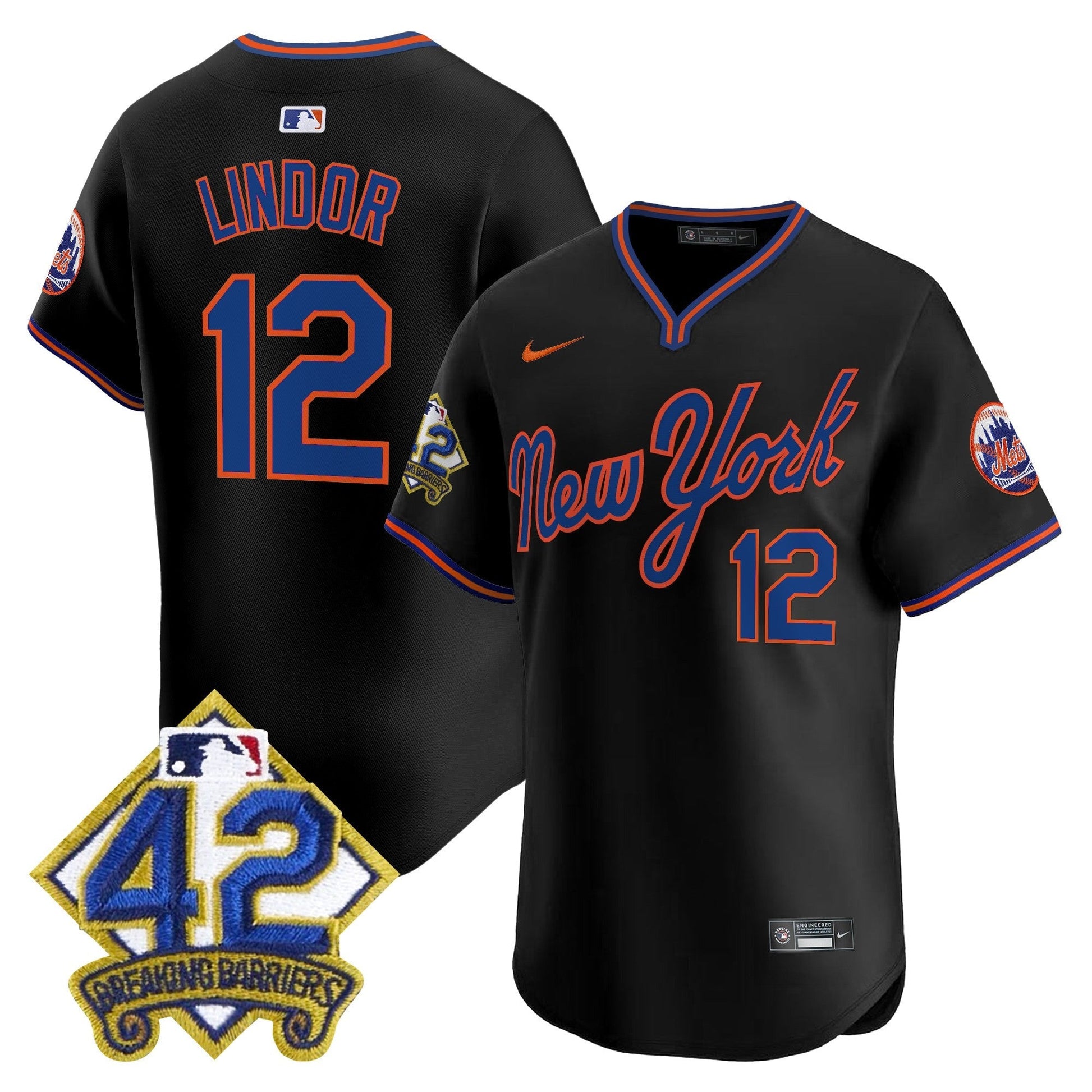 Men's New York Mets 2025 Jackie Robinson Patch Road Alternate Jersey – All Stitched