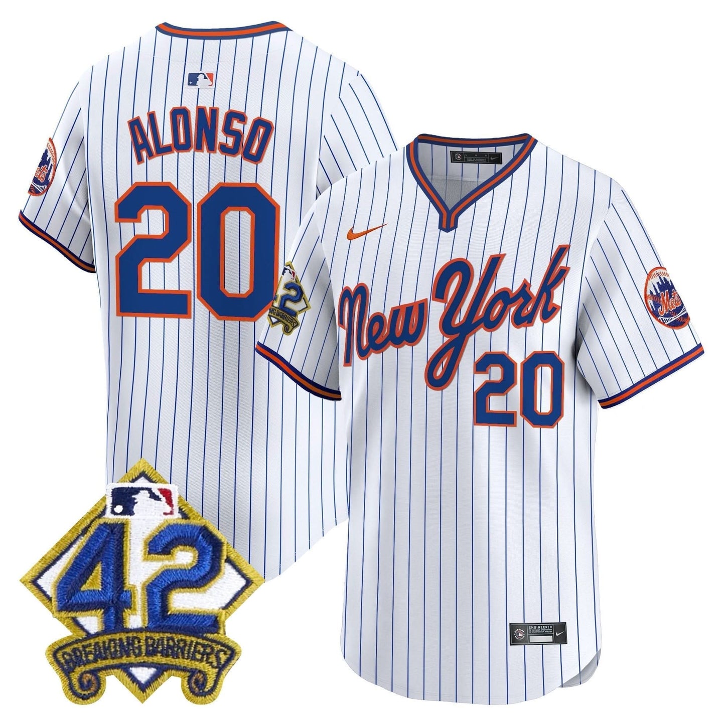 Men's New York Mets 2025 Jackie Robinson Patch Road Alternate Jersey – All Stitched