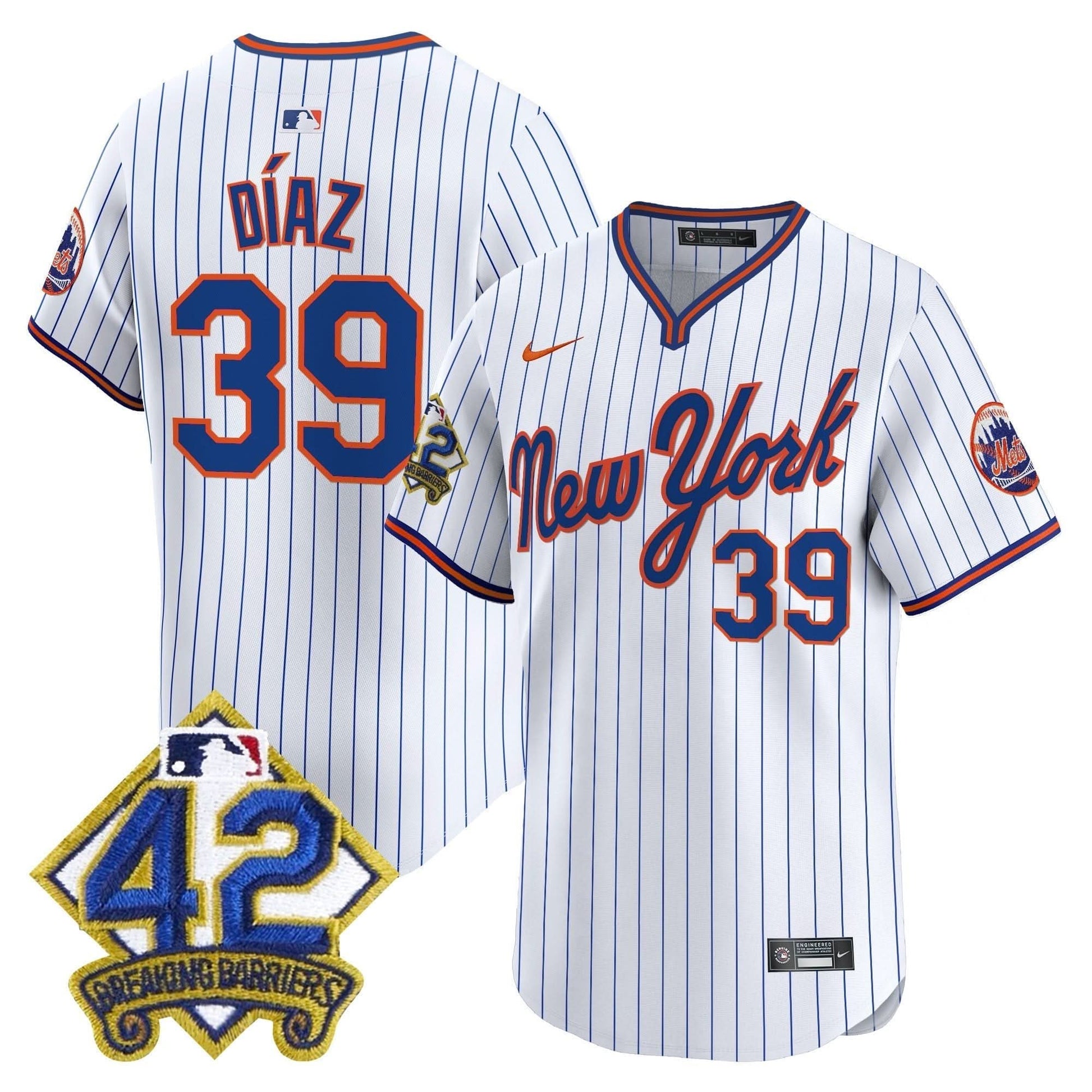 Men's New York Mets 2025 Jackie Robinson Patch Road Alternate Jersey – All Stitched