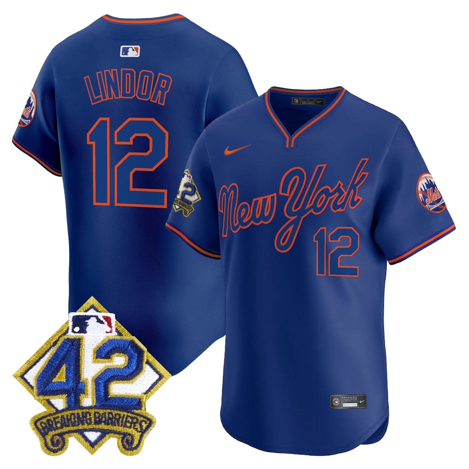 Men's New York Mets 2025 Jackie Robinson Patch Road Alternate Jersey – All Stitched
