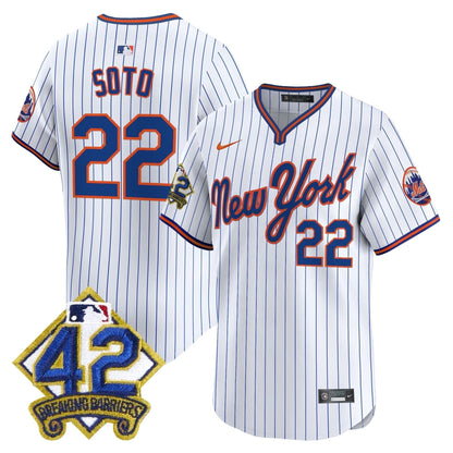 Men's New York Mets 2025 Jackie Robinson Patch Road Alternate Jersey – All Stitched