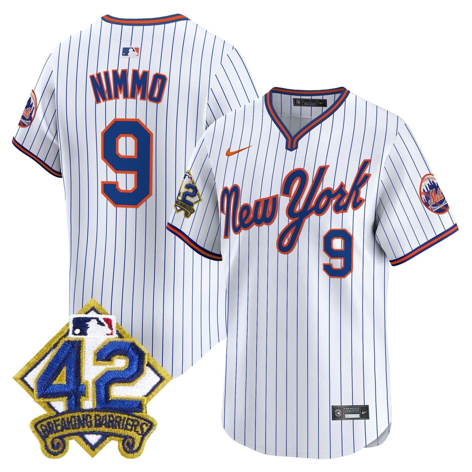 Men's New York Mets 2025 Jackie Robinson Patch Road Alternate Jersey – All Stitched