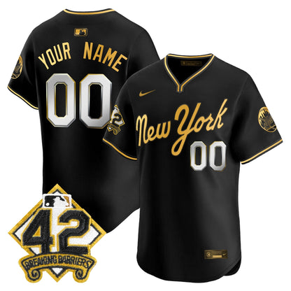 New York Mets 2025 Jackie Robinson Patch Road Alternate Custom Jersey – All Stitched