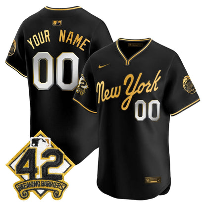 New York Mets 2025 Jackie Robinson Patch Road Alternate Custom Jersey – All Stitched