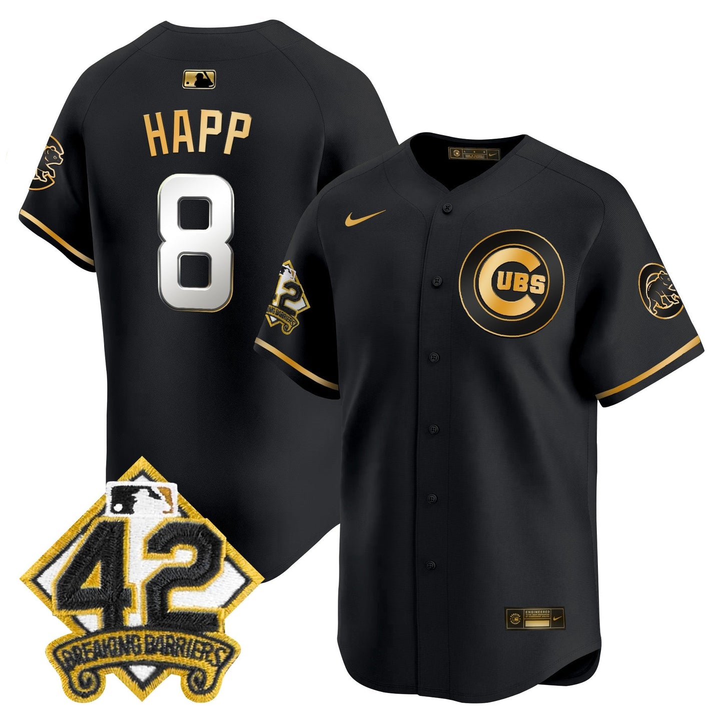 Men's Chicago Cubs 2025 Jackie Robinson Patch Vapor Premier Limited Jersey - All Stitched